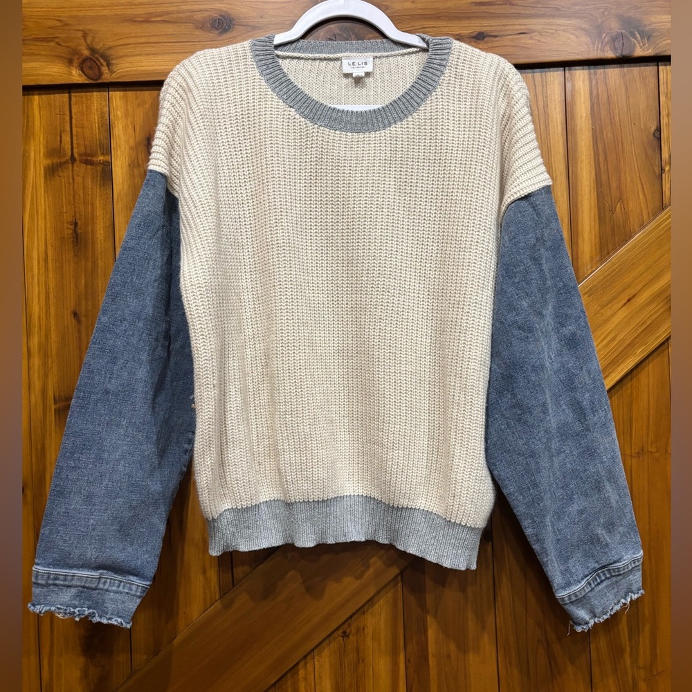 Women’s Lelia large Denim arm sweater